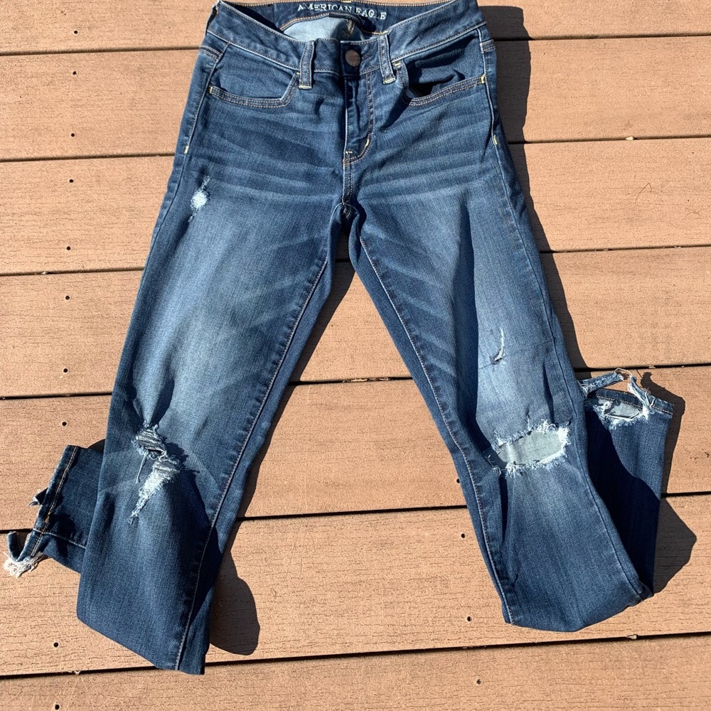 medium wash size 4 american eagle jeggings